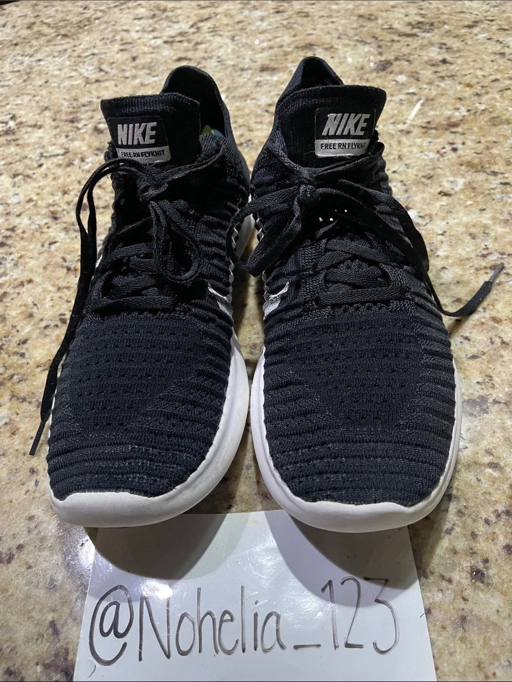 Nike Free RN Flyknit Black & White Running Shoes